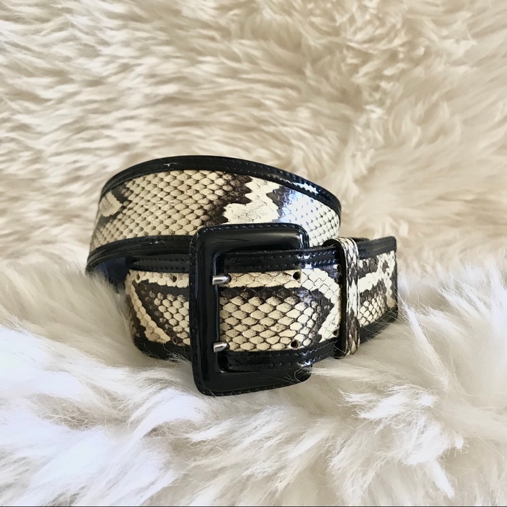 YSL snake skin black belt | S